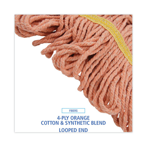 BWK501OR - Unisan - Mop Head, Super Loop Head, Cotton/Synthetic Fiber, Small, Orange