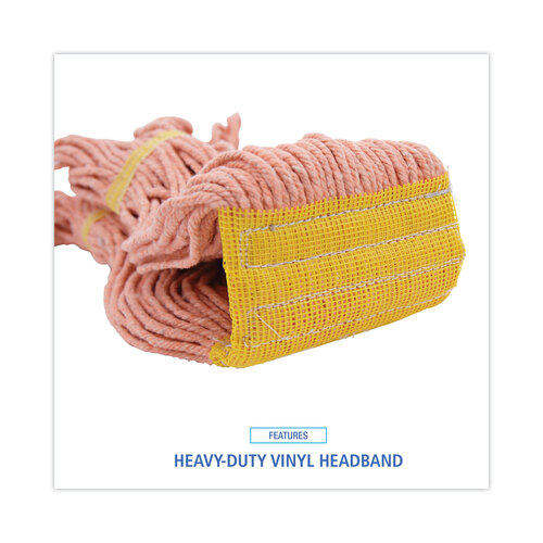 BWK501OR - Unisan - Mop Head, Super Loop Head, Cotton/Synthetic Fiber, Small, Orange