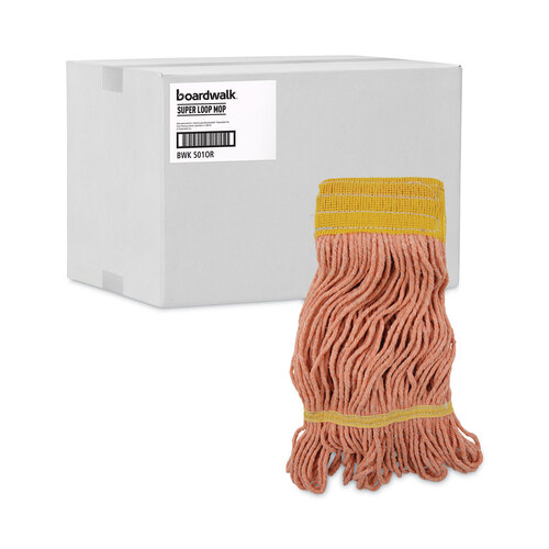 BWK501OR - Unisan - Mop Head, Super Loop Head, Cotton/Synthetic Fiber, Small, Orange