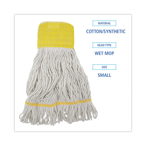 BWK501WH - Unisan - Mop Head, Super Loop Head, Cotton/Synthetic Fiber, Small, White