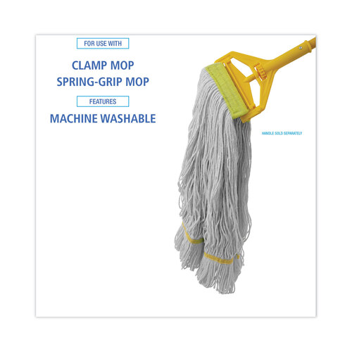 BWK501WH - Unisan - Mop Head, Super Loop Head, Cotton/Synthetic Fiber, Small, White