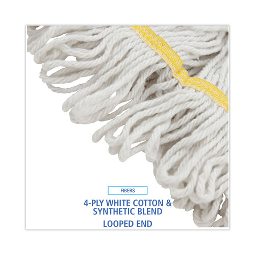 BWK501WH - Unisan - Mop Head, Super Loop Head, Cotton/Synthetic Fiber, Small, White