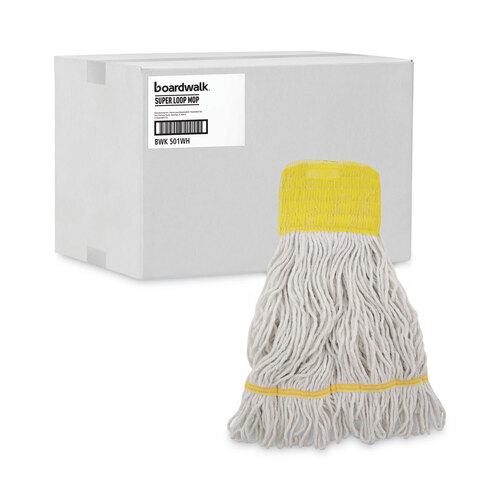 BWK501WH - Unisan - Mop Head, Super Loop Head, Cotton/Synthetic Fiber, Small, White