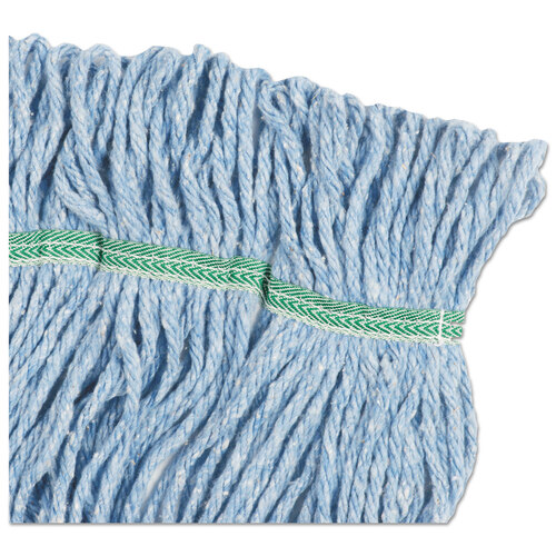 BWK502BLCT - Boardwalk - Super Loop Wet Mop Head, Cotton/Synthetic Fiber, 5&quot; Headband, Medium Size, Blue, 12/Carton