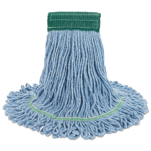 BWK502BLEA - Boardwalk - Super Loop Wet Mop Head, Cotton/Synthetic Fiber, 5&quot; Headband, Medium Size, Blue
