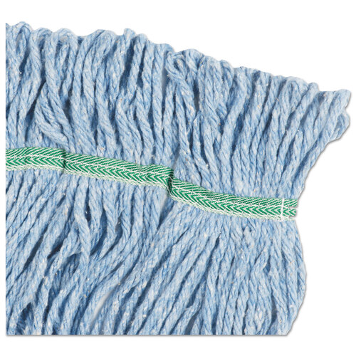 BWK502BLEA - Boardwalk - Super Loop Wet Mop Head, Cotton/Synthetic Fiber, 5&quot; Headband, Medium Size, Blue