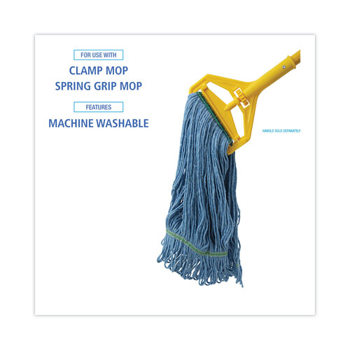 BWK502BLNB - Boardwalk - Super Loop Wet Mop Head, Cotton/Synthetic Fiber, 1&quot; Headband, Medium Size, Blue