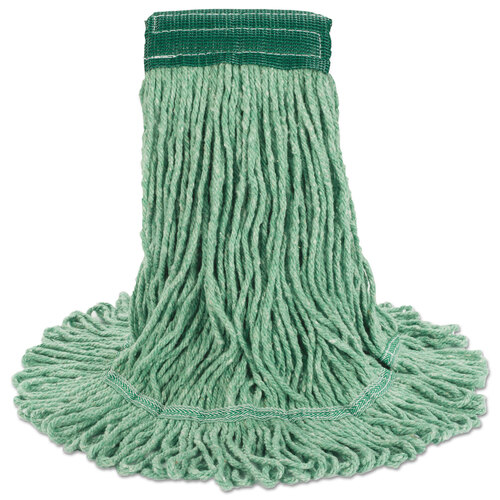 BWK502GNCT - Boardwalk - Super Loop Wet Mop Head, Cotton/Synthetic Fiber, 5&quot; Headband, Medium Size, Green, 12/Carton
