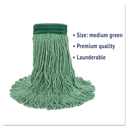 BWK502GNEA - Boardwalk - Super Loop Wet Mop Head, Cotton/Synthetic Fiber, 5&quot; Headband, Medium Size, Green