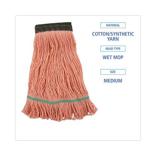 BWK502OR - Unisan - Super Loop Wet Mop Heads, Cotton/Synthetic, Medium Size, Orange