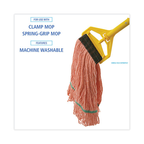 BWK502OR - Unisan - Super Loop Wet Mop Heads, Cotton/Synthetic, Medium Size, Orange