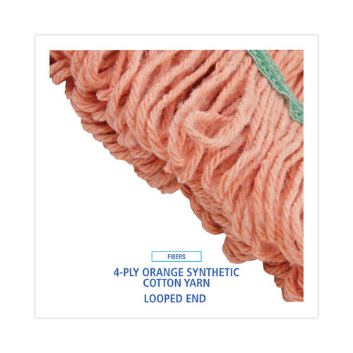 BWK502OR - Unisan - Super Loop Wet Mop Heads, Cotton/Synthetic, Medium Size, Orange