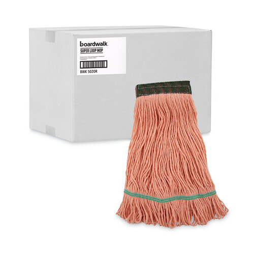 BWK502OR - Unisan - Super Loop Wet Mop Heads, Cotton/Synthetic, Medium Size, Orange