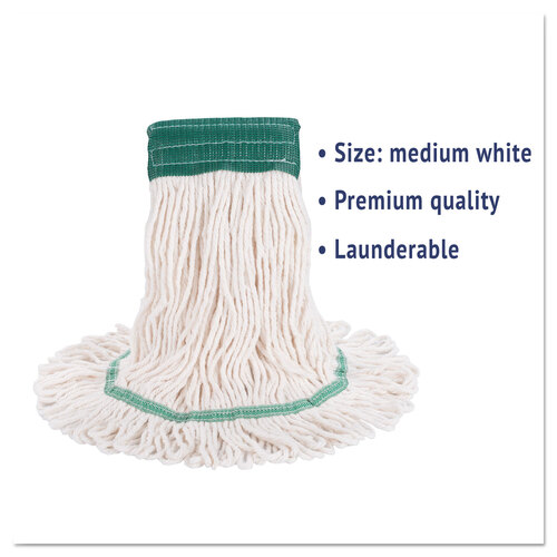 BWK502WHCT - Boardwalk - Super Loop Wet Mop Head, Cotton/Synthetic Fiber, 5&quot; Headband, Medium Size, White, 12/Carton