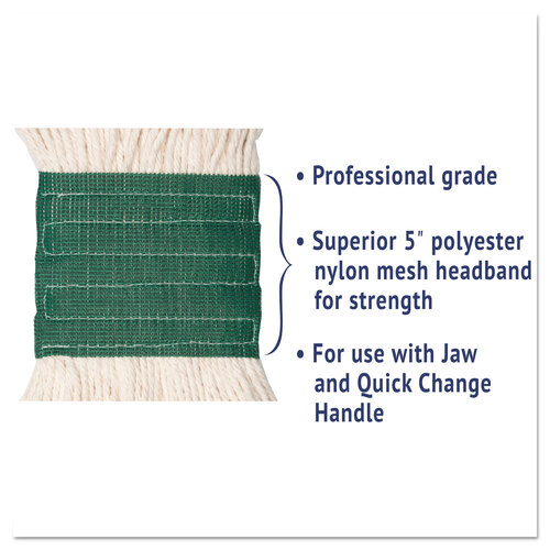 BWK502WHCT - Boardwalk - Super Loop Wet Mop Head, Cotton/Synthetic Fiber, 5&quot; Headband, Medium Size, White, 12/Carton