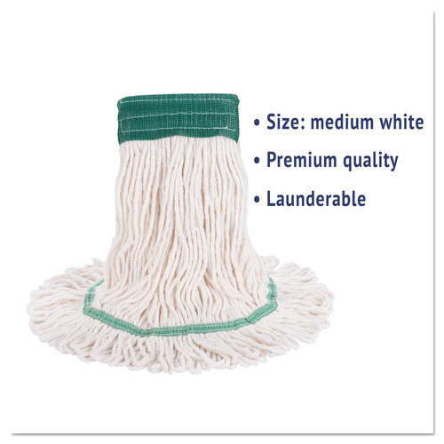 BWK502WHEA - Boardwalk - Super Loop Wet Mop Head, Cotton/Synthetic Fiber, 5&quot; Headband, Medium Size, White