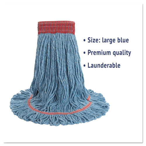 BWK503BLEA - Boardwalk - Super Loop Wet Mop Head, Cotton/Synthetic Fiber, 5&quot; Headband, Large Size, Blue