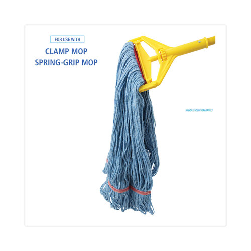 BWK503BLNB - Boardwalk - Super Loop Wet Mop Head, Cotton/Synthetic Fiber, 1&quot; Headband, Large Size, Blue, 12/Carton