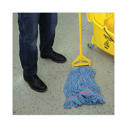 BWK503BLNB - Boardwalk - Super Loop Wet Mop Head, Cotton/Synthetic Fiber, 1&quot; Headband, Large Size, Blue, 12/Carton