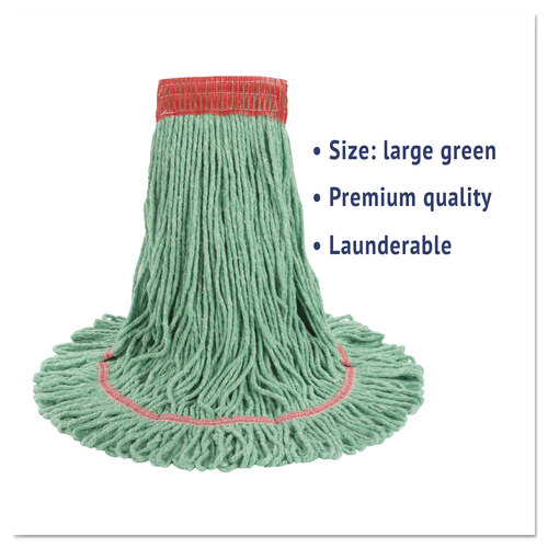 BWK503GNCT - Boardwalk - Super Loop Wet Mop Head, Cotton/Synthetic Fiber, 5&quot; Headband, Large Size, Green, 12/Carton