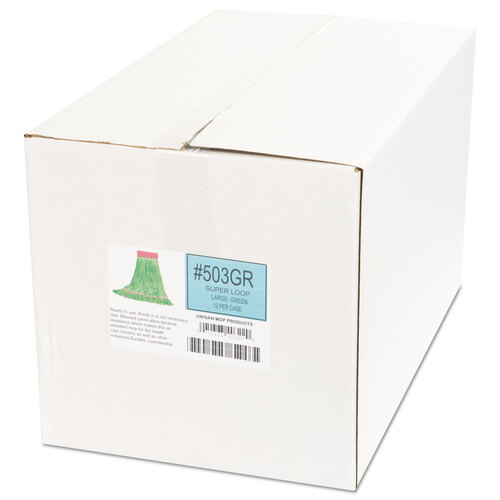 BWK503GNCT - Boardwalk - Super Loop Wet Mop Head, Cotton/Synthetic Fiber, 5&quot; Headband, Large Size, Green, 12/Carton