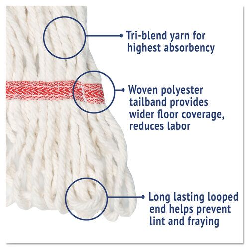 BWK503WHCT - Boardwalk - Super Loop Wet Mop Head, Cotton/Synthetic Fiber, 5&quot; Headband, Large Size, White, 12/Carton