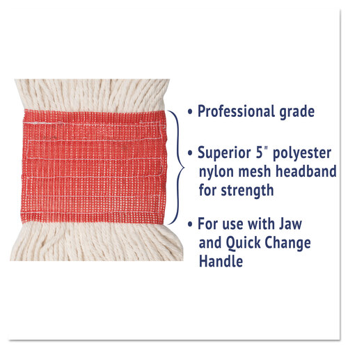 BWK503WHCT - Boardwalk - Super Loop Wet Mop Head, Cotton/Synthetic Fiber, 5&quot; Headband, Large Size, White, 12/Carton