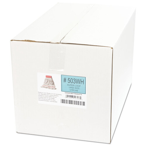 BWK503WHCT - Boardwalk - Super Loop Wet Mop Head, Cotton/Synthetic Fiber, 5&quot; Headband, Large Size, White, 12/Carton