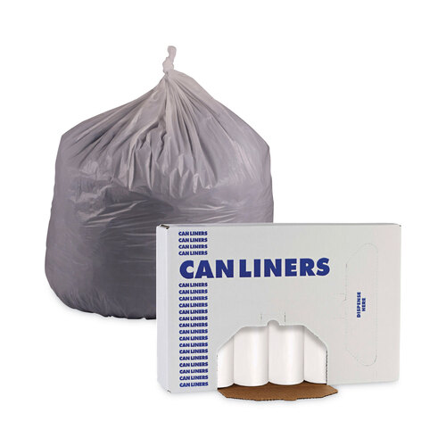 BWK515 - Boardwalk - Linear Low Density Can Liners, 55 gal, 0.63 mil, 38&quot; x 58&quot;, White, 10 Bags/Roll, 10 Rolls/Carton