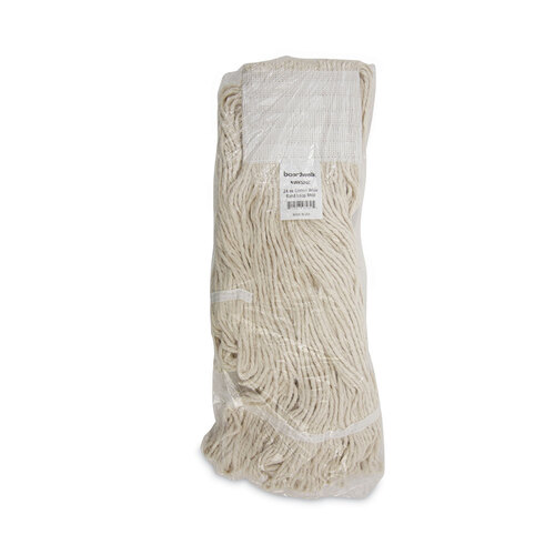 BWK524C - Unisan - Mop Head, Pro Loop Web/Tailband, Premium Saddleback Head, Cotton, 24-oz., White