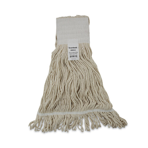 BWK524C - Unisan - Mop Head, Pro Loop Web/Tailband, Premium Saddleback Head, Cotton, 24-oz., White
