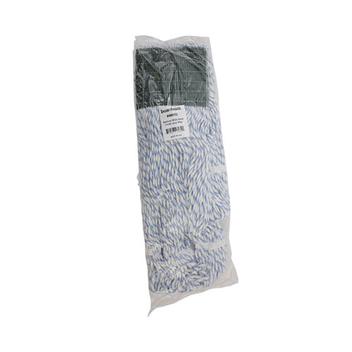 BWK552 - Unisan - Mop Head, Floor Finish, Looped-End, Mesh Headband, Medium, Blue Stripe