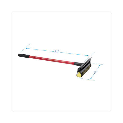 BWK824 - Boardwalk - General-Duty Squeegee, 8&quot; Wide Blade, Black/Red, 21&quot; Handle