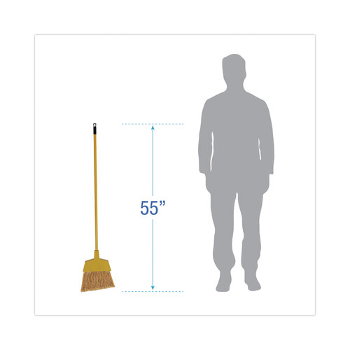BWKBRMAXIL - Boardwalk - Corn Fiber Angled-Head Lobby Brooms, 55&quot; Handle, Yellow, 12/Carton