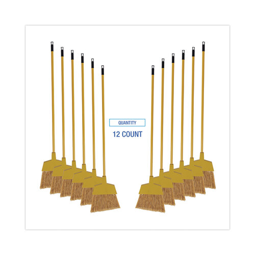 BWKBRMAXIL - Boardwalk - Corn Fiber Angled-Head Lobby Brooms, 55&quot; Handle, Yellow, 12/Carton