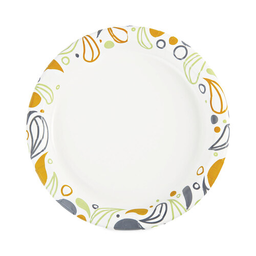 BWKDEER9PLT - Boardwalk - Deerfield Printed Paper Plates, 9&quot; dia, Coated/Soak Proof, Multicolor, 125/Pack, 8 Packs/Carton