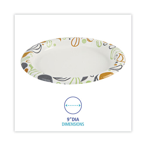 BWKDEER9PLT - Boardwalk - Deerfield Printed Paper Plates, 9&quot; dia, Coated/Soak Proof, Multicolor, 125/Pack, 8 Packs/Carton