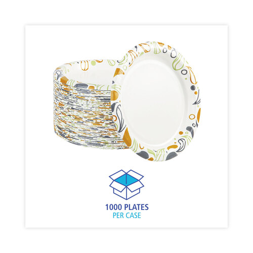 BWKDEER9PLT - Boardwalk - Deerfield Printed Paper Plates, 9&quot; dia, Coated/Soak Proof, Multicolor, 125/Pack, 8 Packs/Carton