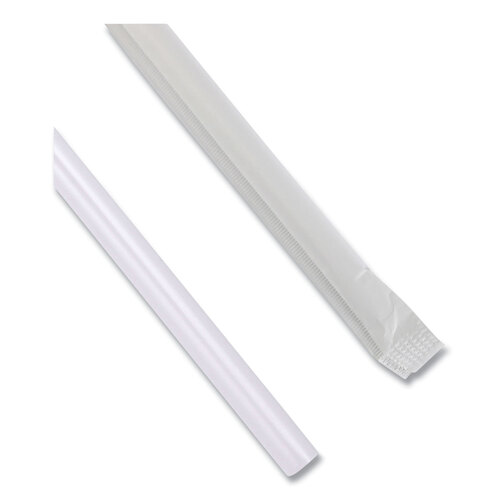 BWKJSTW775CLR - Boardwalk - Wrapped Jumbo Straws, 7.75&quot;, Polypropylene, Clear, 12,000/Carton