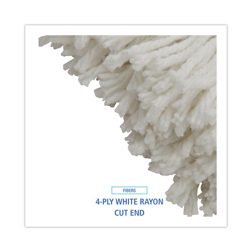 BWKRM32016 - Boardwalk - Cut-End Lie-Flat Mop Head, Rayon, 16oz, White, 12/Carton