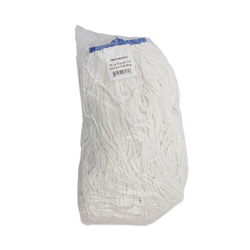 BWKRM32016 - Boardwalk - Cut-End Lie-Flat Mop Head, Rayon, 16oz, White, 12/Carton