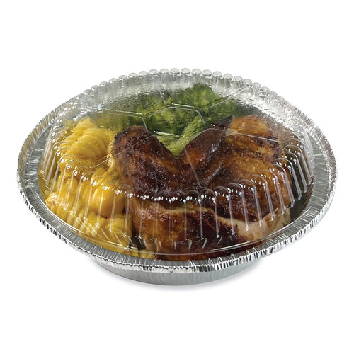 BWKROUND7CLID - Boardwalk - Round Aluminum To-Go Container Lids, Dome Lid, 7&quot;, Clear, Plastic, 500/Carton