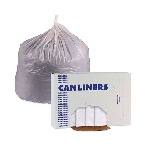 BWKW3036X - Boardwalk - Linear Low Density Industrial Can Liners, 30 gal, 0.9 mil, 30 x 36, White, 100/Carton