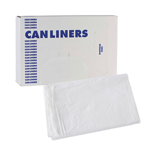 BWKW3036X - Boardwalk - Linear Low Density Industrial Can Liners, 30 gal, 0.9 mil, 30 x 36, White, 100/Carton