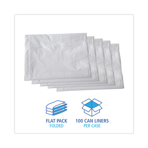 BWKW3858X - Boardwalk - Linear Low Density Industrial Can Liners, 60 gal, 0.9 mil, 38 x 58, White, 100/Carton