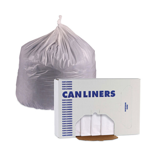 BWKW3858X - Boardwalk - Linear Low Density Industrial Can Liners, 60 gal, 0.9 mil, 38 x 58, White, 100/Carton
