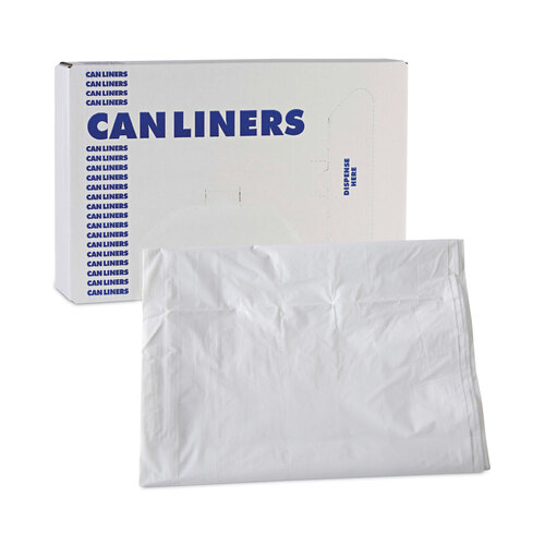 BWKW3858X - Boardwalk - Linear Low Density Industrial Can Liners, 60 gal, 0.9 mil, 38 x 58, White, 100/Carton
