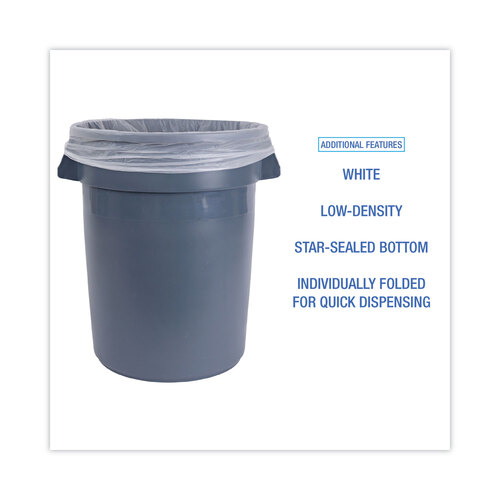 BWKW4347X - Boardwalk - Linear Low Density Industrial Can Liners, 56 gal, 0.9 mil, 43 x 47, White, 100/Carton