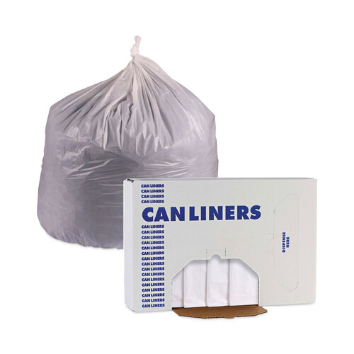 BWKW4347X - Boardwalk - Linear Low Density Industrial Can Liners, 56 gal, 0.9 mil, 43 x 47, White, 100/Carton