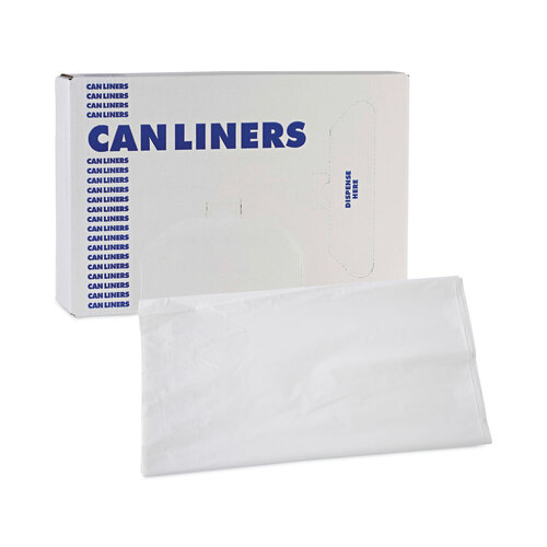 BWKW4347X - Boardwalk - Linear Low Density Industrial Can Liners, 56 gal, 0.9 mil, 43 x 47, White, 100/Carton